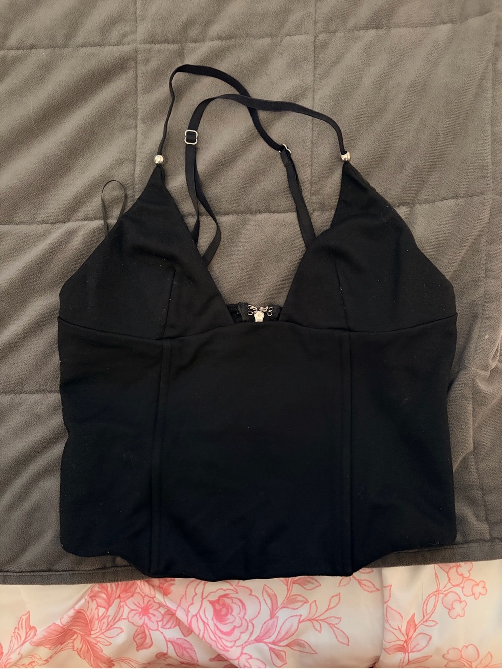 Edikted Black Strappy V-Neck Going-Out Top